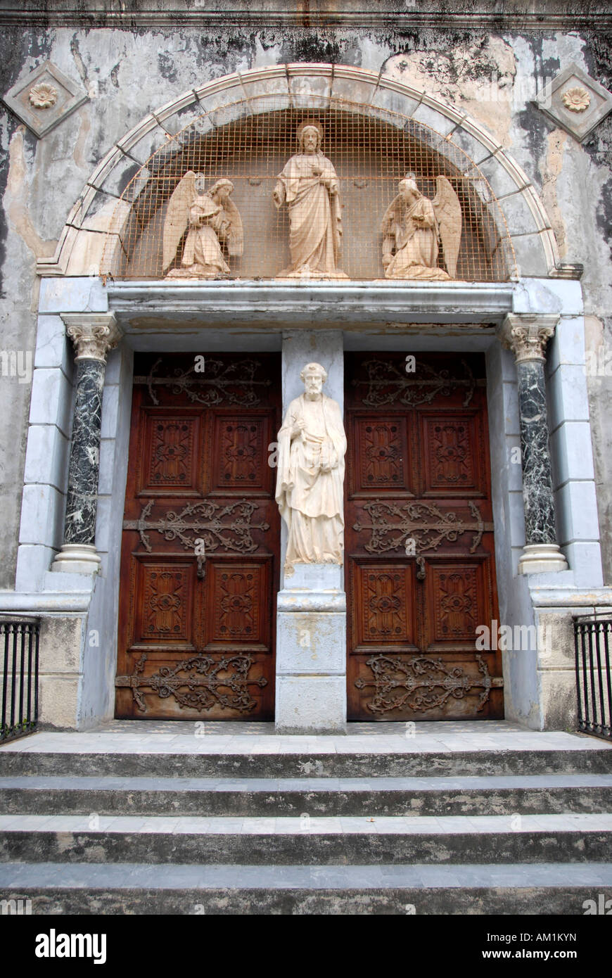 Entrance to catholic St Joseph's Cathedral Stone Town Zanzibar Tanzania Stock Photo