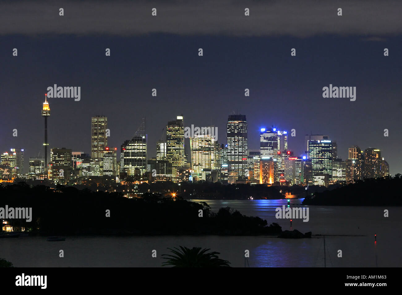 Sydney at night, from Watsons Bay Stock Photo - Alamy