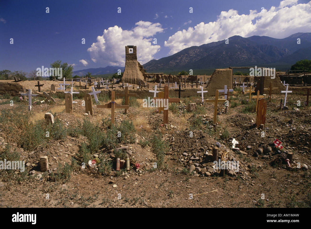 geography / travel, USA, New Mexico, Taos, Pueblo graveyard, North