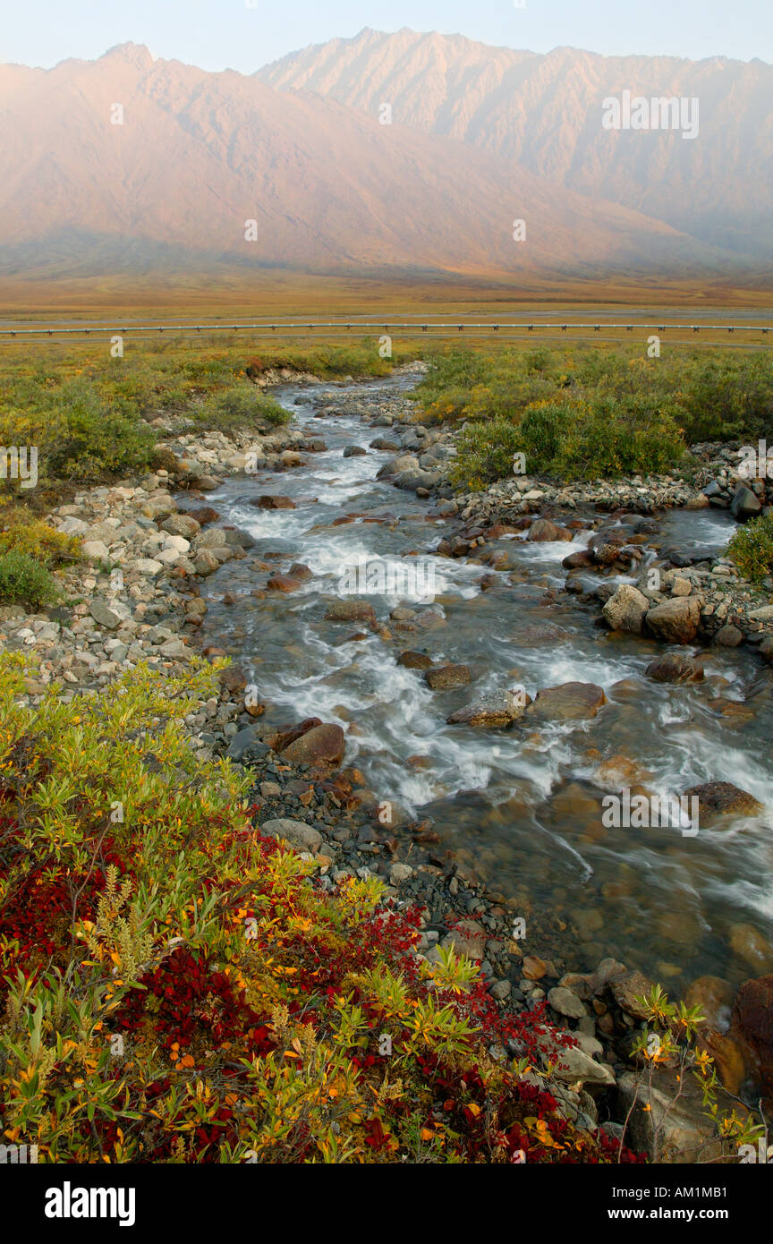 Trevor Creek flows through the Brooks Range and the Philip Smith Mountains along the western boundary of the Arctic National Wil Stock Photo