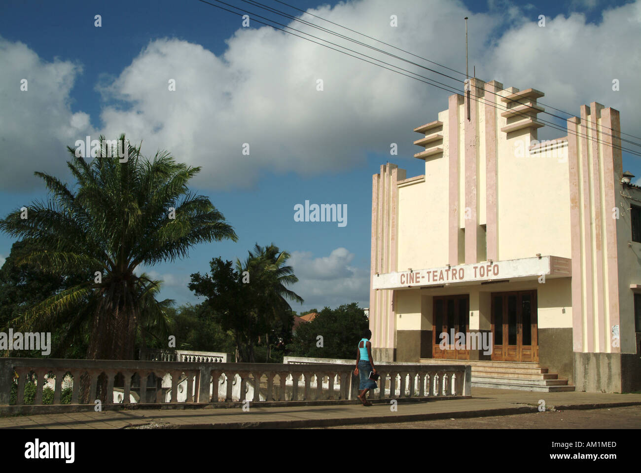 Art deco Portuguese colonial cinema in Inhambane, Mozambique, Southern