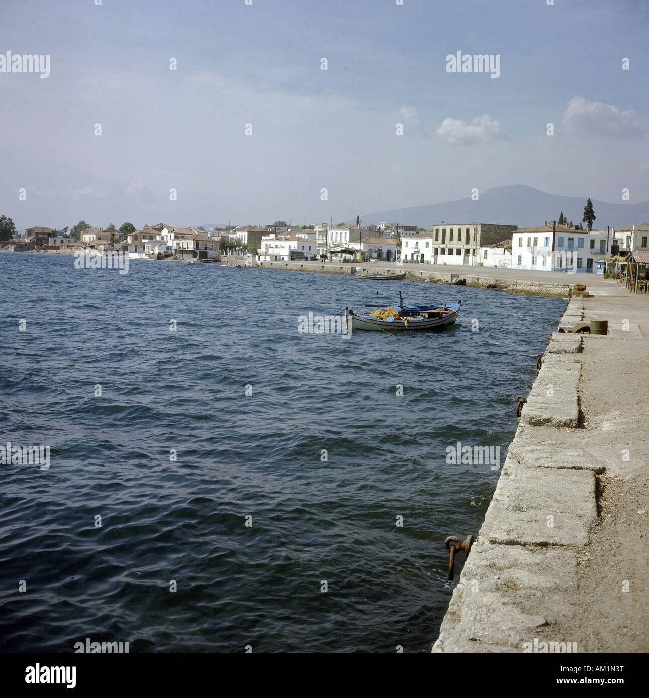 geography / travel, Greece, Euboea, Amarynthos, city views / cityscapes, with Euripus Strait, Stock Photo