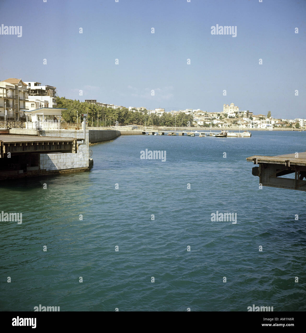 geography / travel, Greece, Euboea, Chalkis, city views / cityscapes, bridge over Euripos Canal between Boeotia and Euboea, Stock Photo
