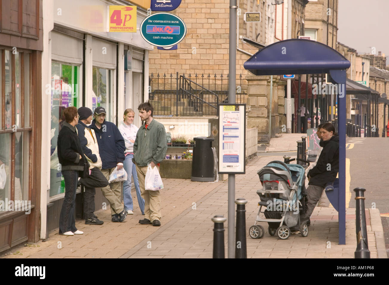 unemployed young folk on the streets of Brierfield Lancashire Stock Photo