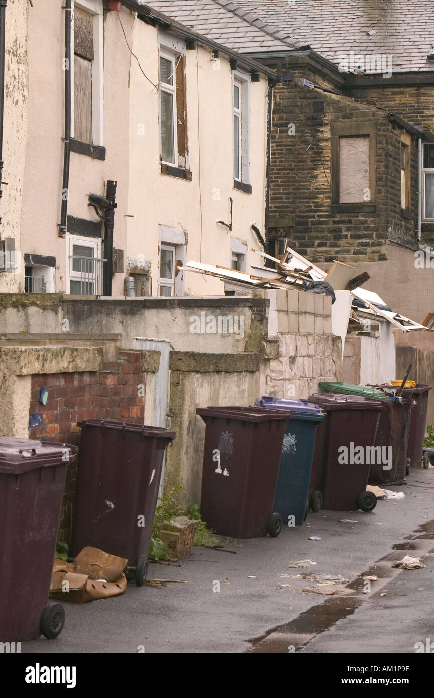 a rundown area of housing in Burnley Lancashire Stock Photo Alamy