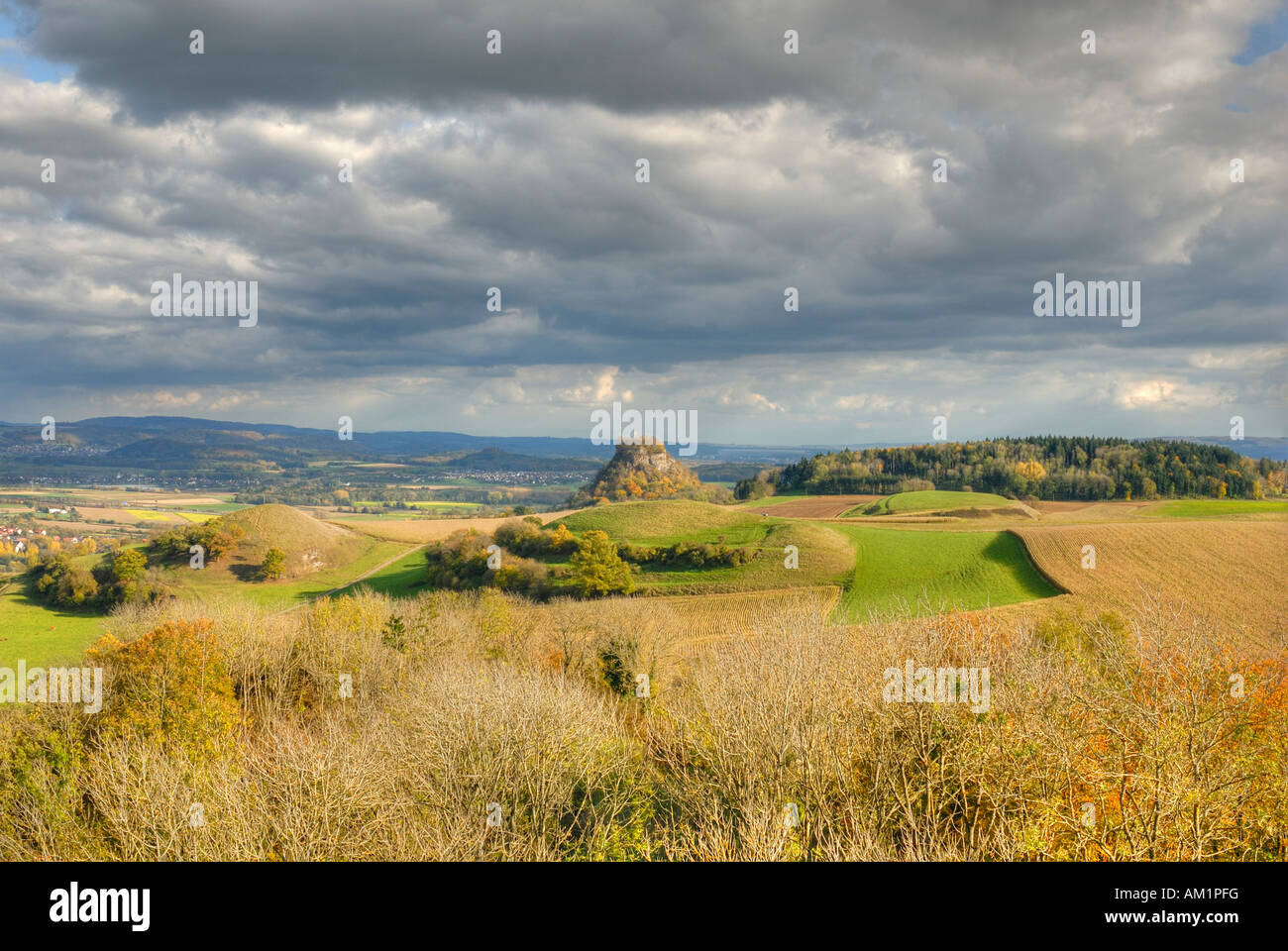 A view into the hegau landscape - Baden Wuerttemberg, Germany, Europe. Stock Photo
