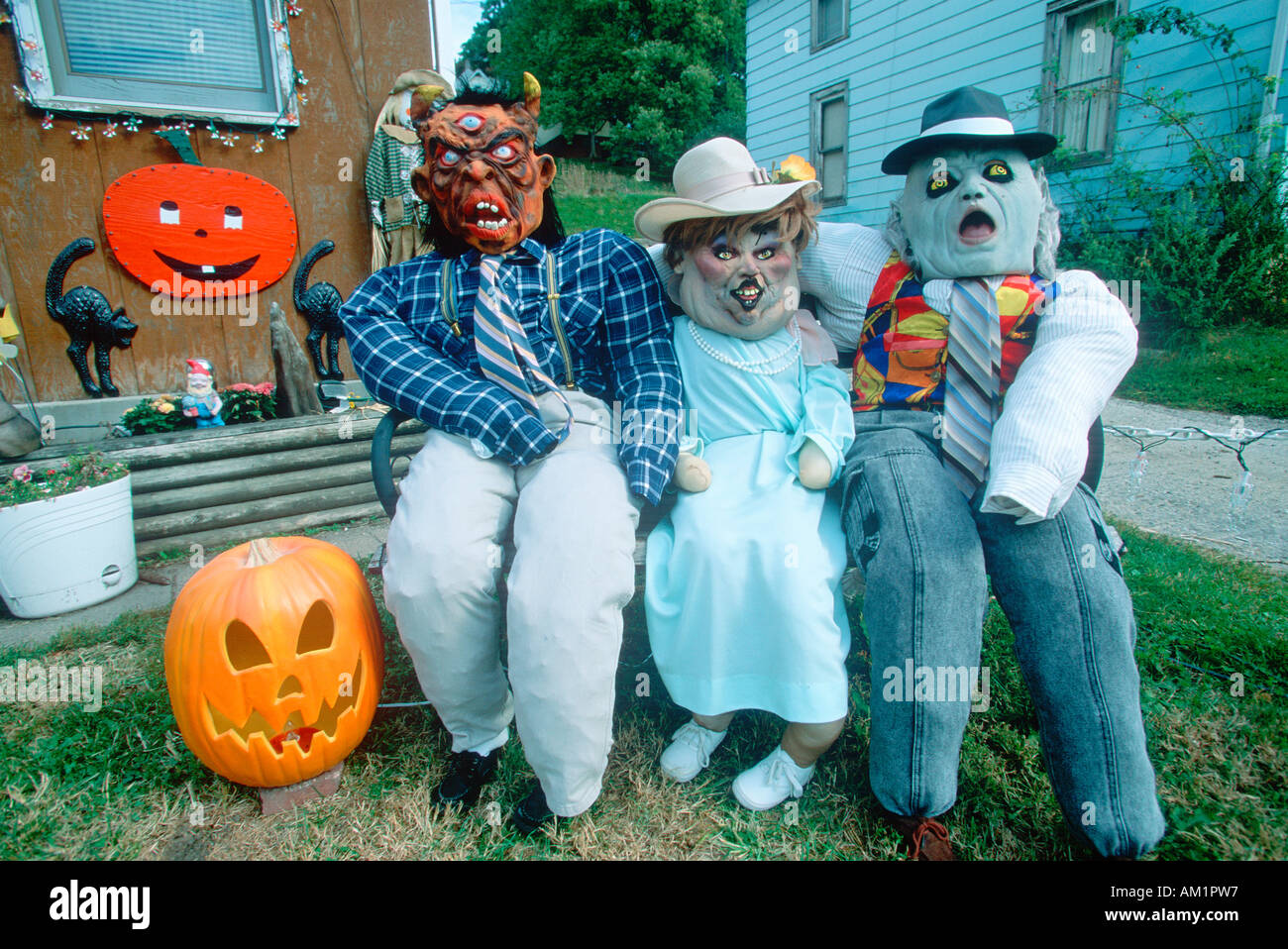 Scary Halloween Characters Savanna Illinois Stock Photo
