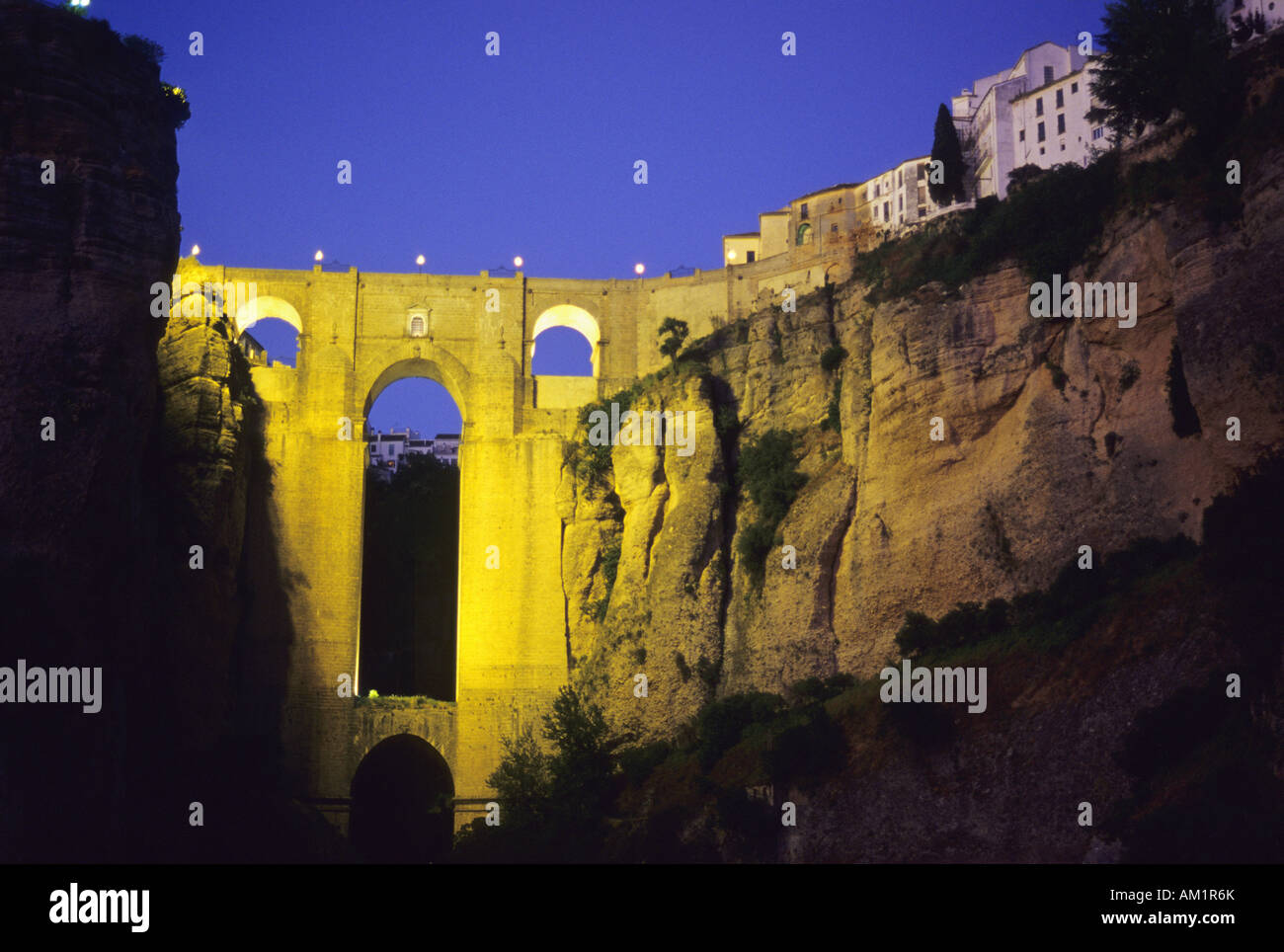 New Bridge or Puente Nuevo RONDA Malaga province Andalusia region Spain Stock Photo