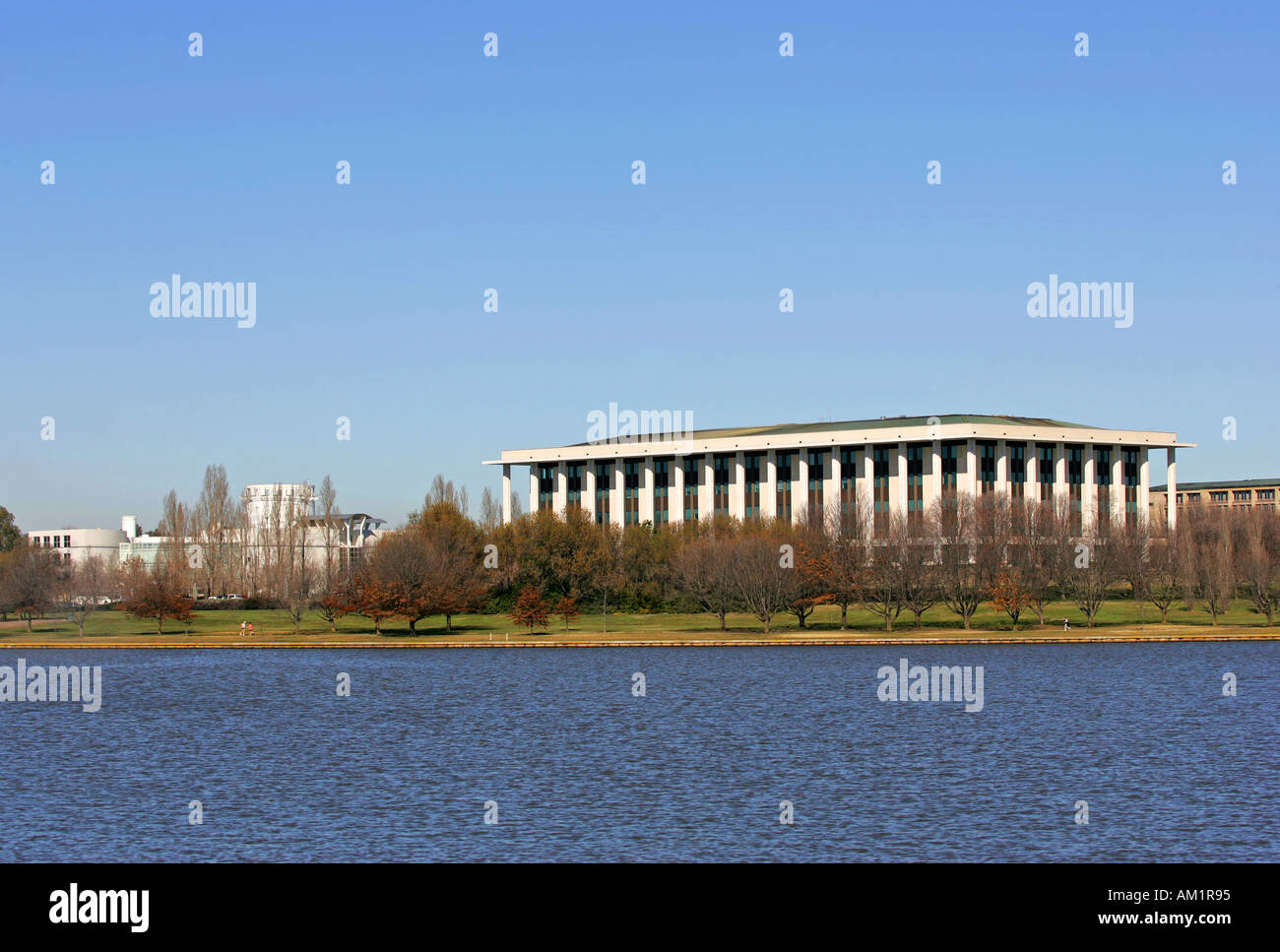 Lake Burley Griffin and the National Library Stock Photo - Alamy