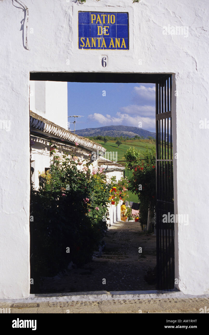 Santa Ana courtyard RONDA Malaga province Andalusia region Spain Stock Photo