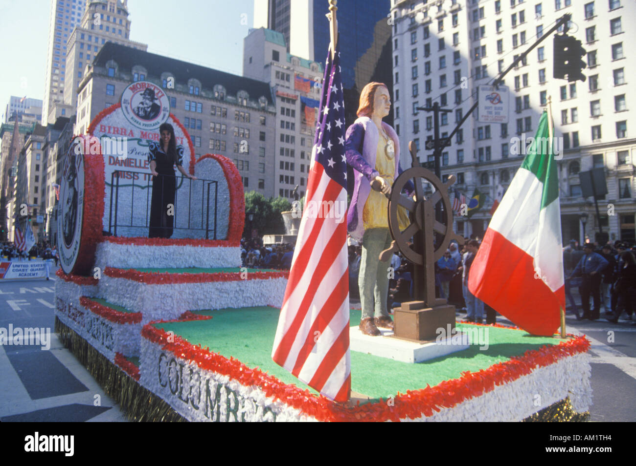 Float of Columbus Columbus Day Parade New York City New York Stock