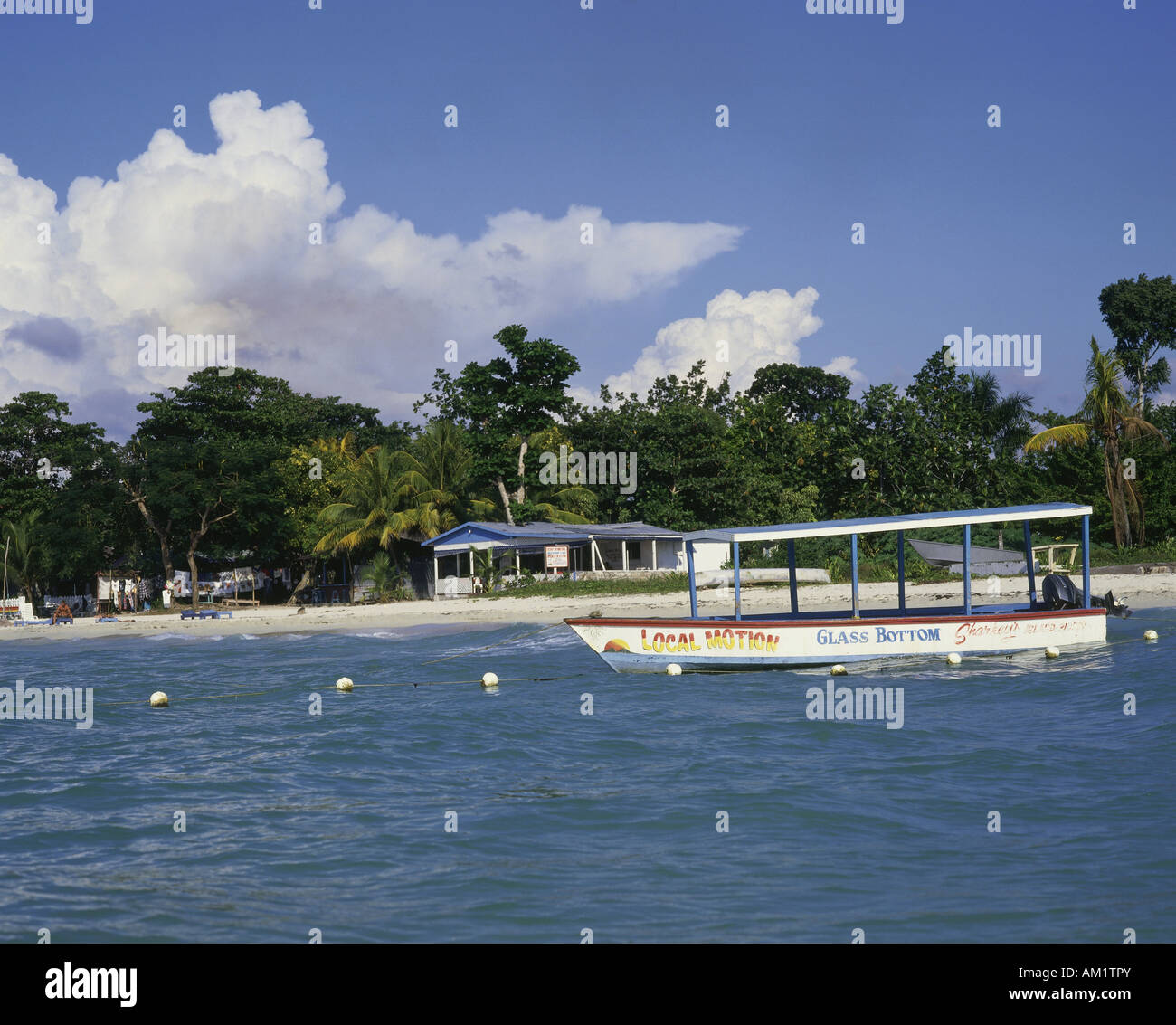 geography / travel, Jamaica, tourism, glassbottom boat, Negril, Western
