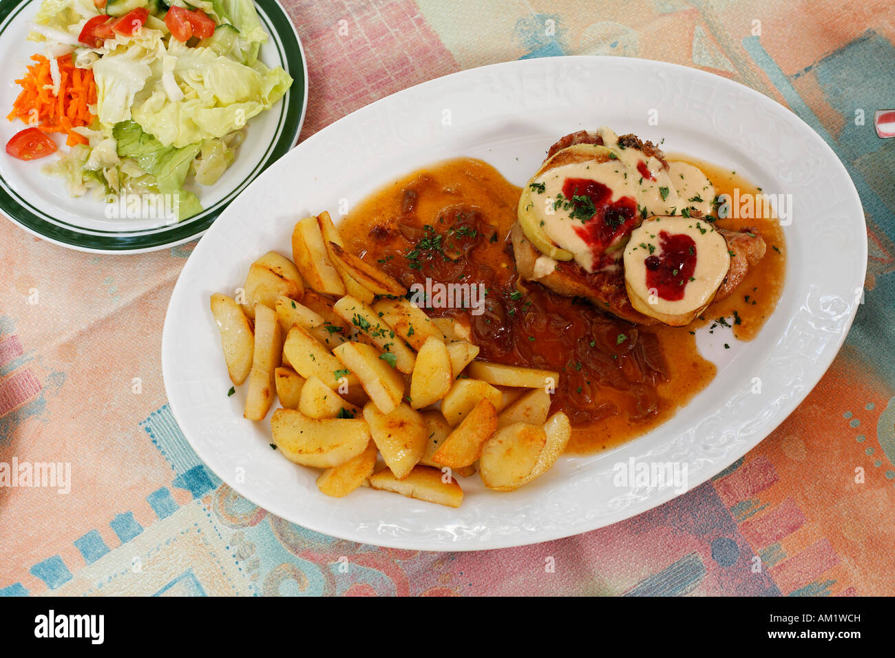 Apple Cutlet Rhoen Franconia Bavaria Germany Stock Photo