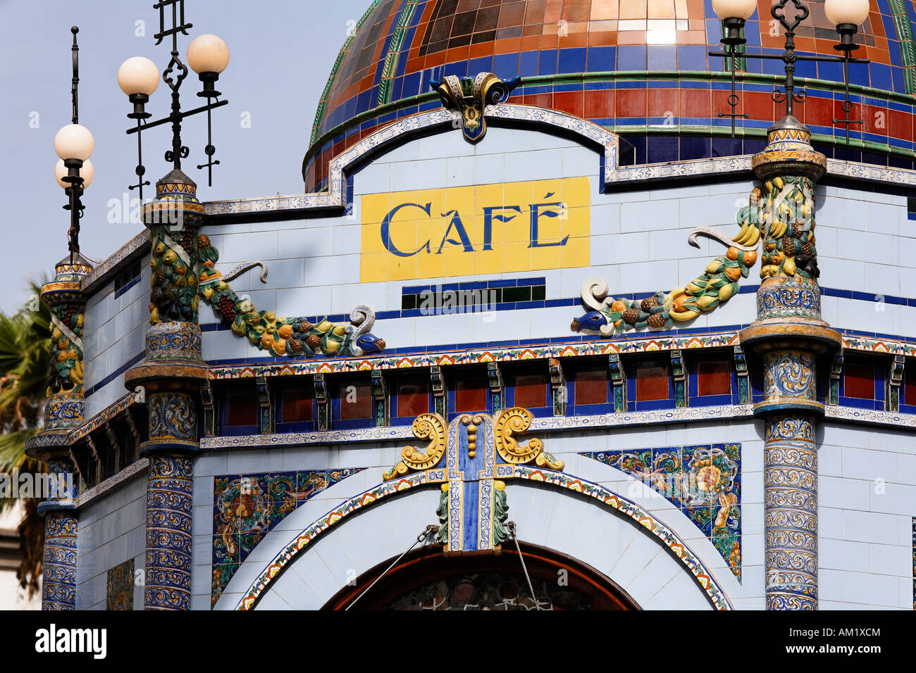 Art nouveau kiosk, Cafe Kiosko Modernista, Parque San Telmo, Las Palmas de Gran Canaria, Spain Stock Photo