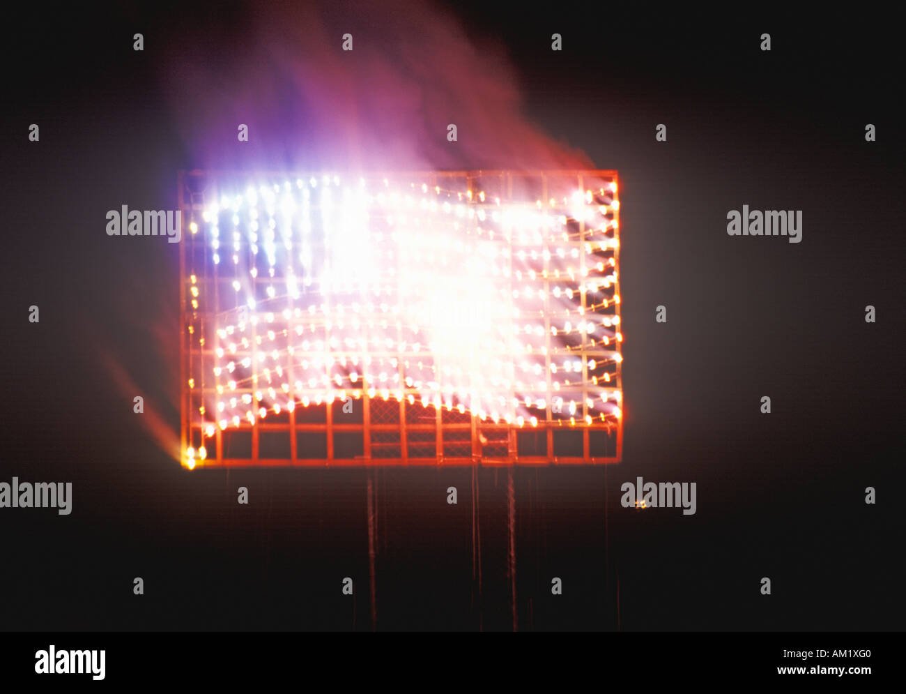 American Flag Firework display Stock Photo