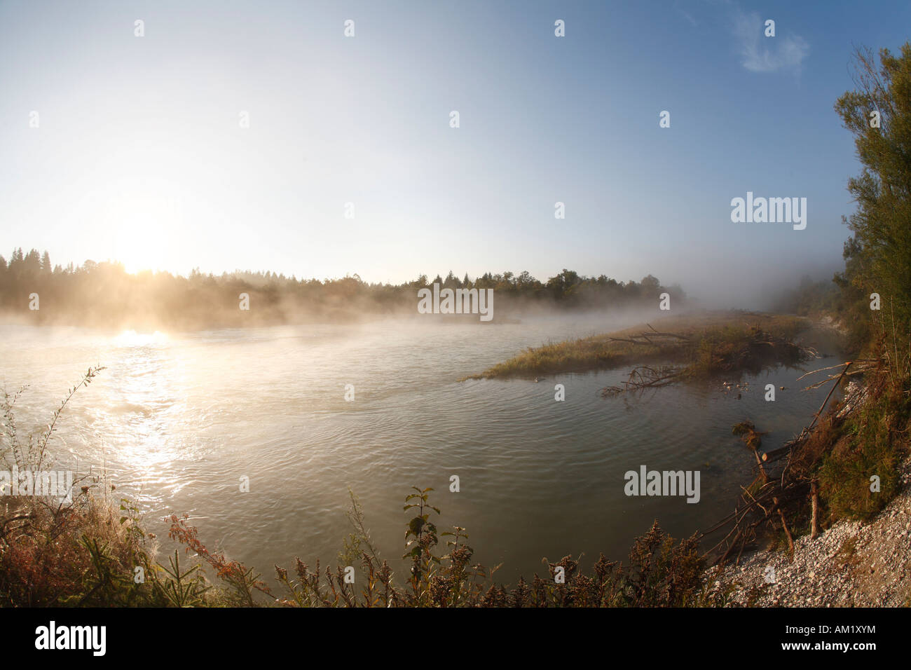 Isar river, Upper Bavaria, Germany Stock Photo