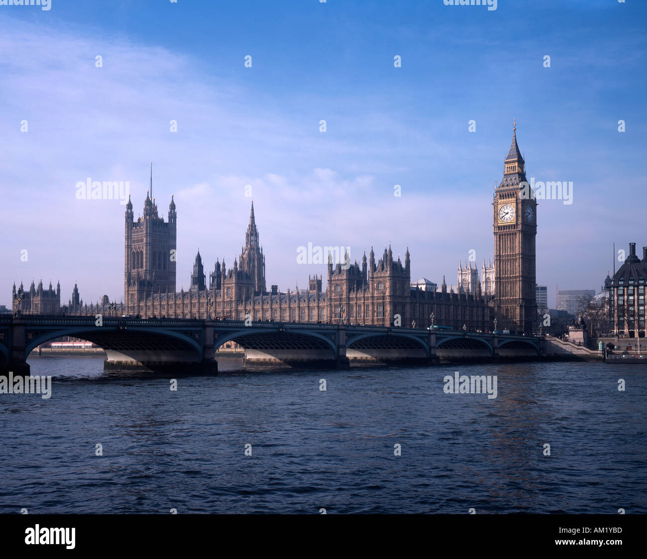 Big Ben with Westminster Bridge London Stock Photo
