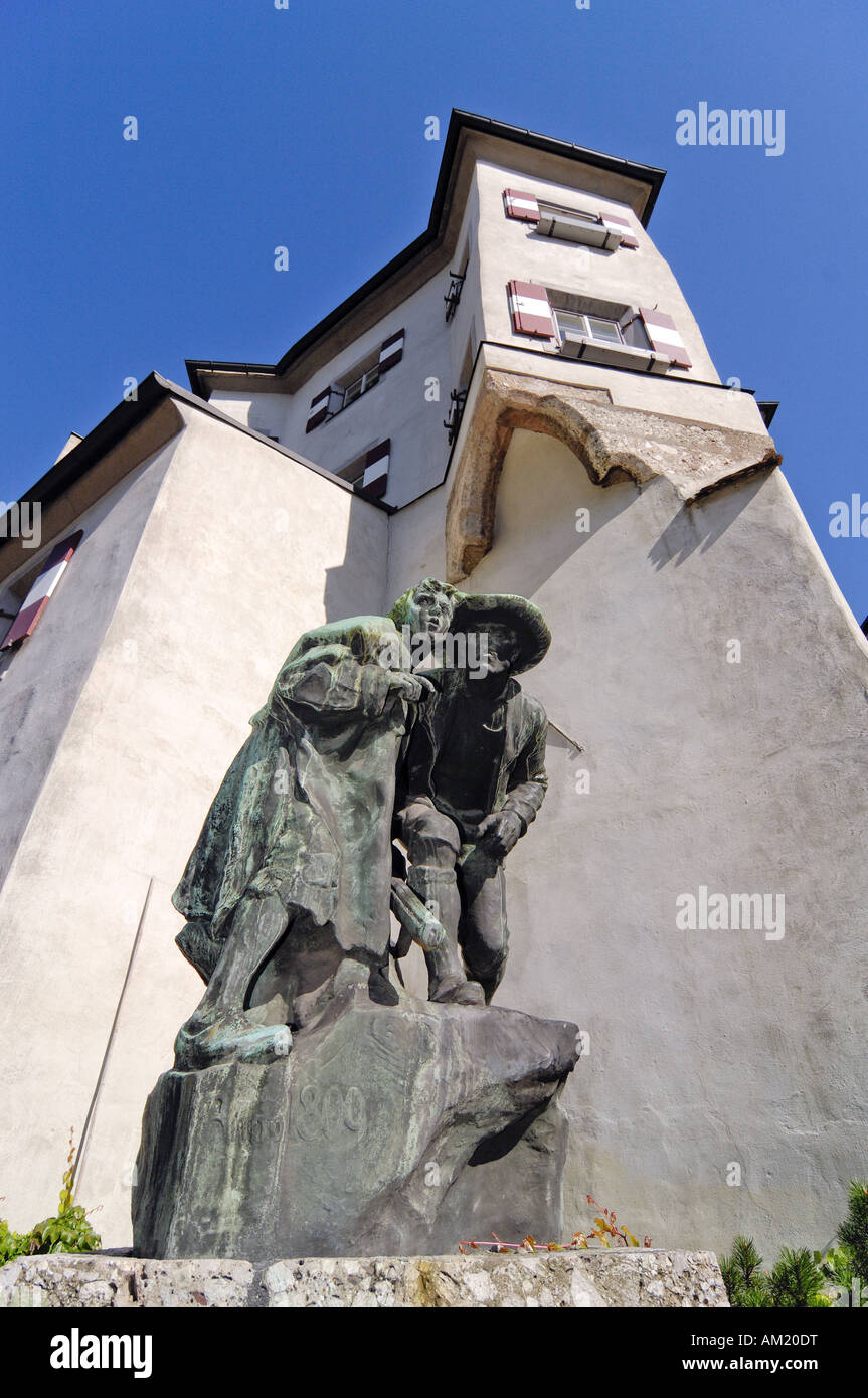 Memorial 'anno 9' from Christian Platter 1904, in front of the old city wall, old part of town, Innsbruck, Tyrol, Austria Stock Photo