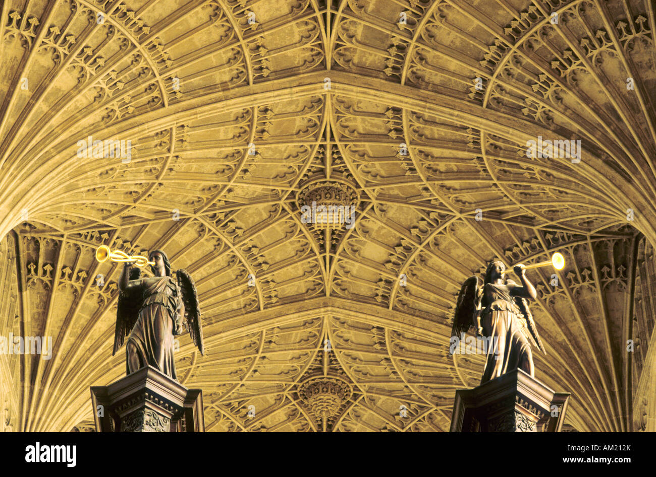 Kings College Chapel Cambridge fan vault interiors vaulting vaults 15th century medieval gothic architecture Stock Photo