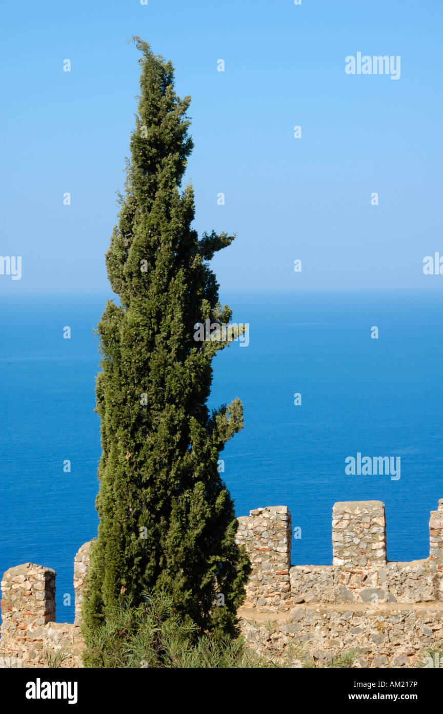 View from Alanya castle, Turkey, Europe Stock Photo