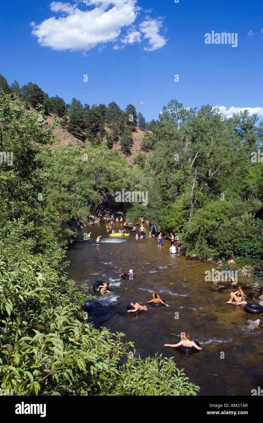 Boulder Creek on a hot Summer day. Boulder, Colorado, USA Stock Photo