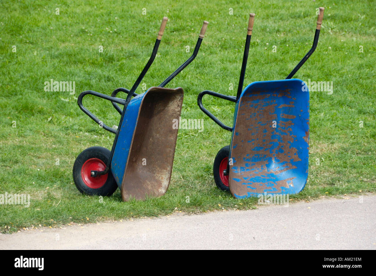 Two wheelbarrows Stock Photo