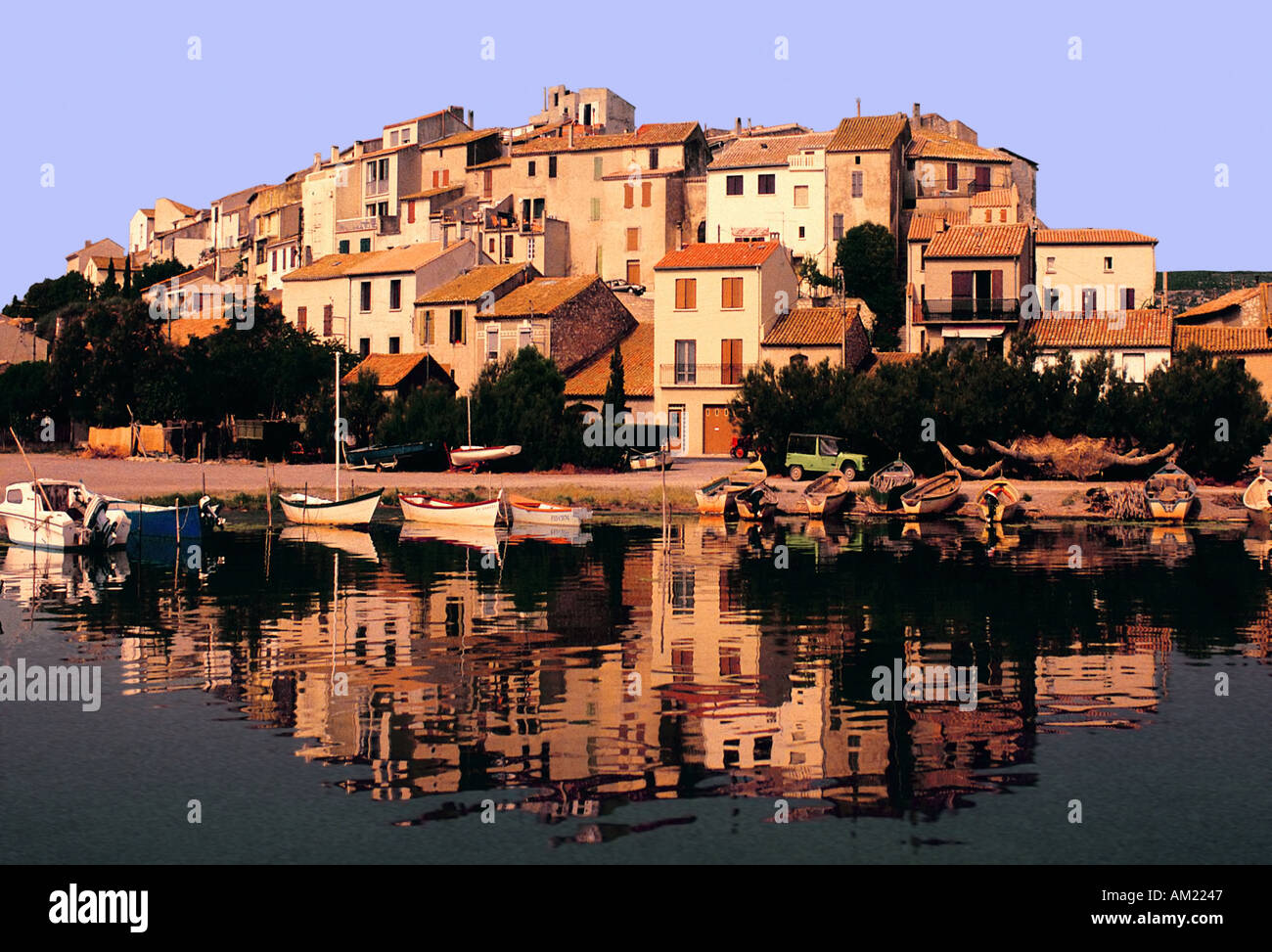 france languedoc roussillon aude town of bages near narbonne village famous  for the artists who live there Stock Photo - Alamy