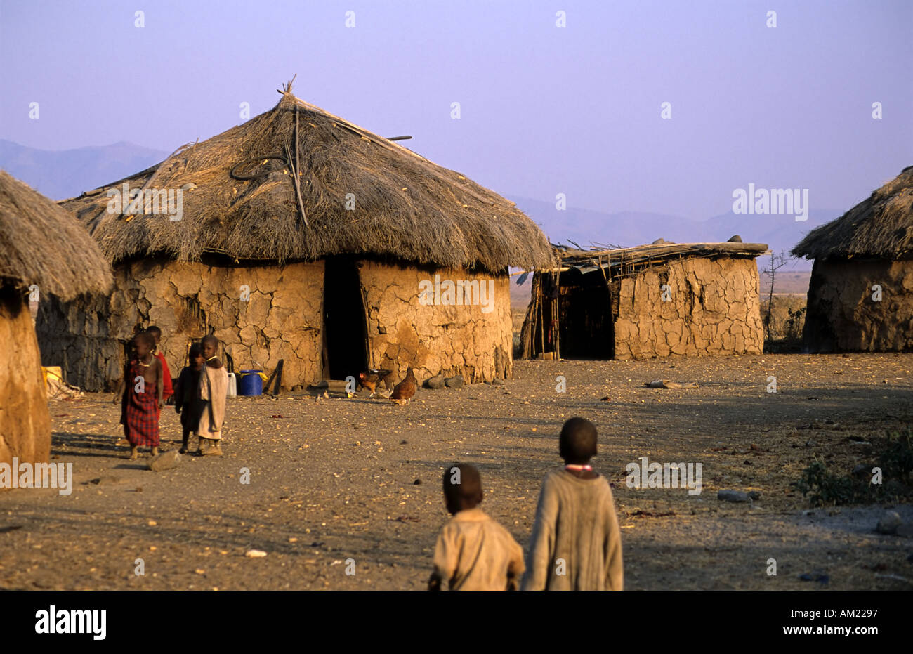 Maasai village near Mto wa Mbu, Tanzania Stock Photo