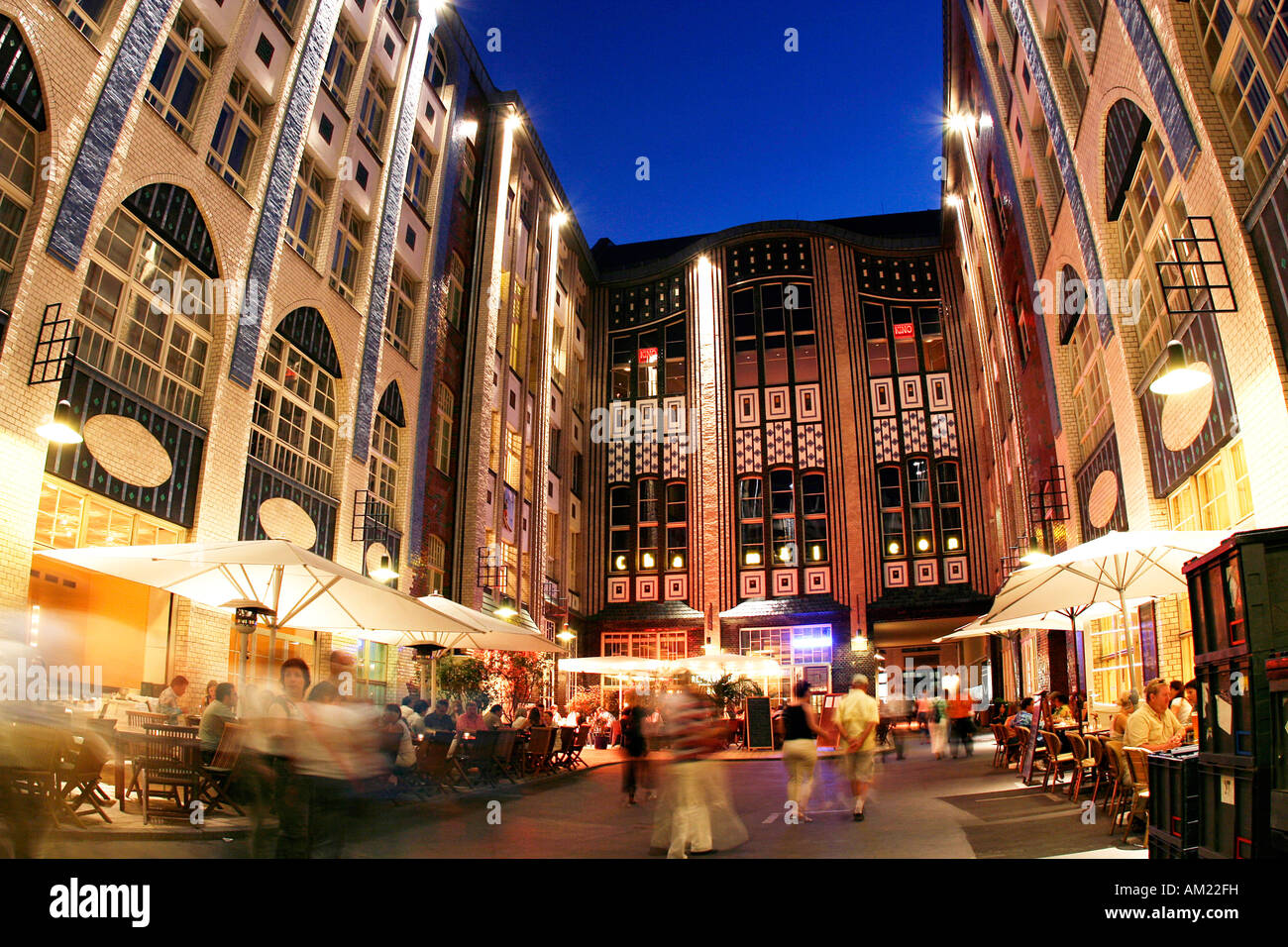 Hackescher Markt at night, Berlin, Germany Stock Photo