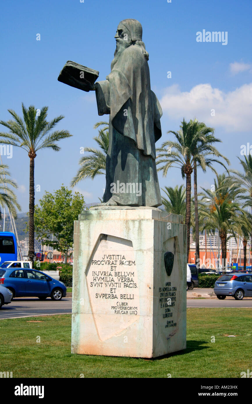 Memorial Ramon Llull, Palma, Mallorca, Spain Stock Photo