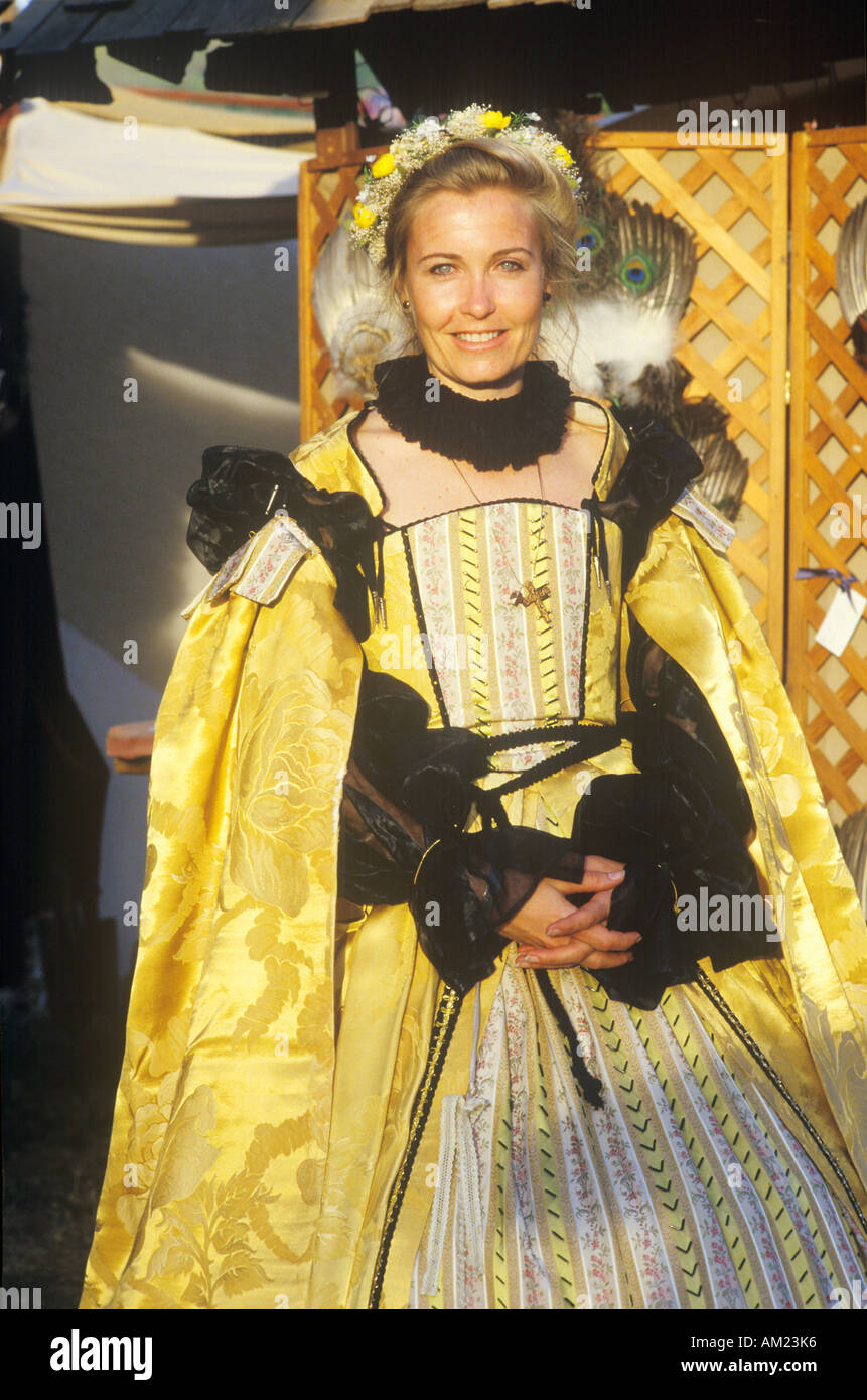 Actress in Costume at Renaissance Faire Agoura California Stock Photo