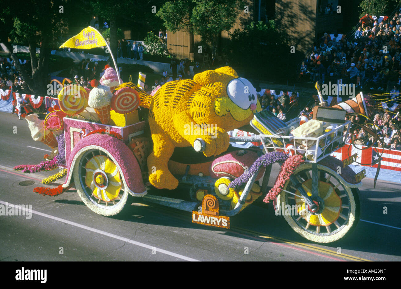 Garfield Float in Rose Bowl Parade Pasadena California Stock Photo