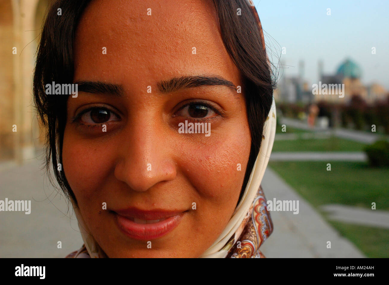 Iranian girl in Naqsh i Jahan Square ESFAHAN Iran Stock Photo - Alamy