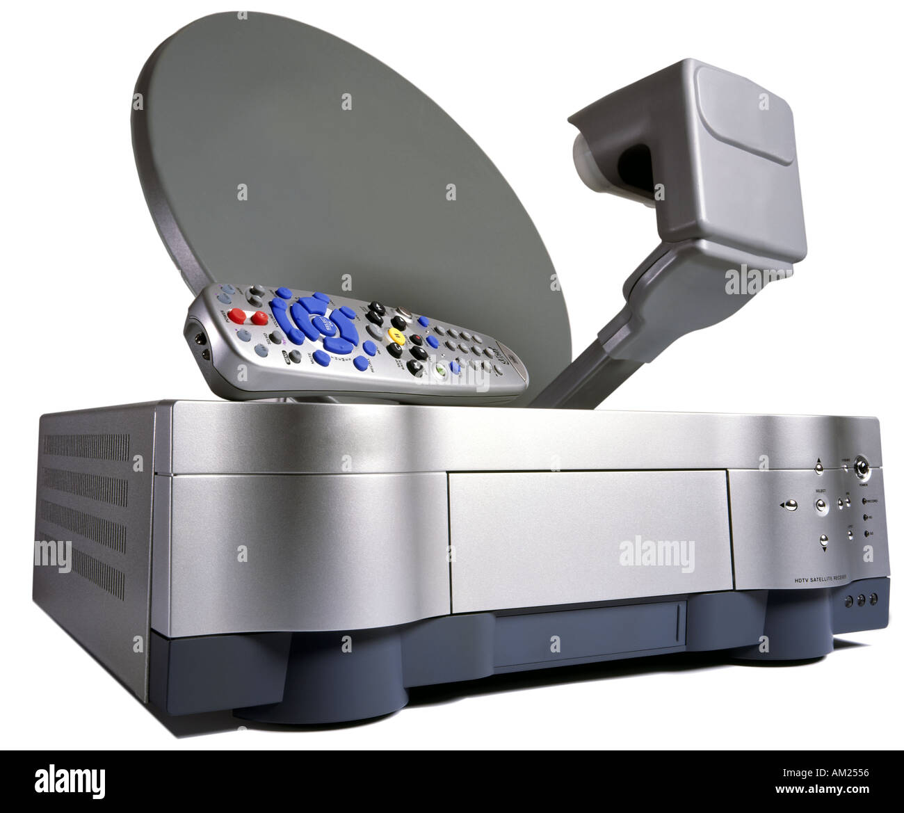 Satellite receiver dish remote control Stock Photo