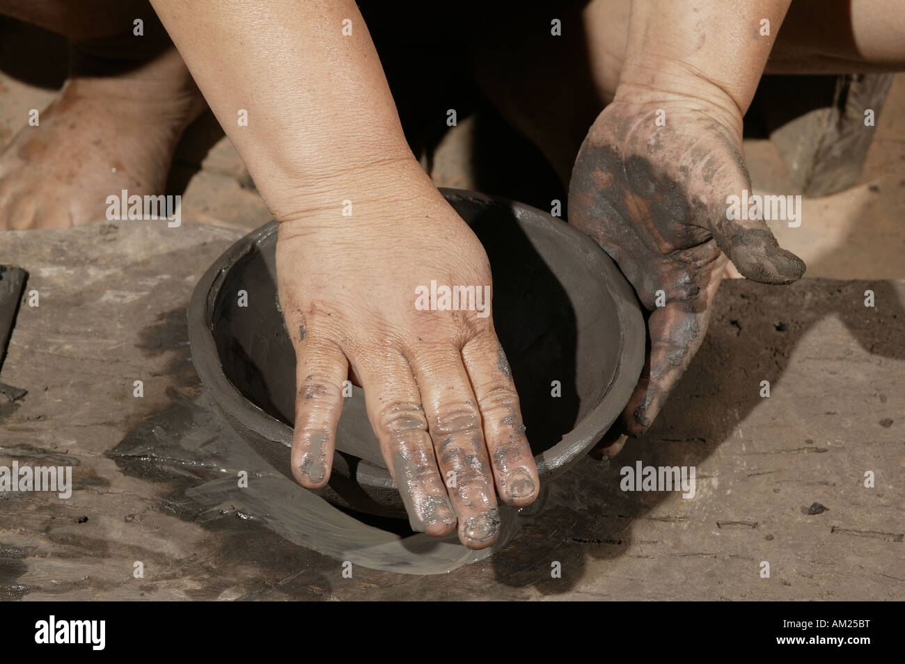 Potter making pottery, Caacupe, Paraguay, south America Stock Photo