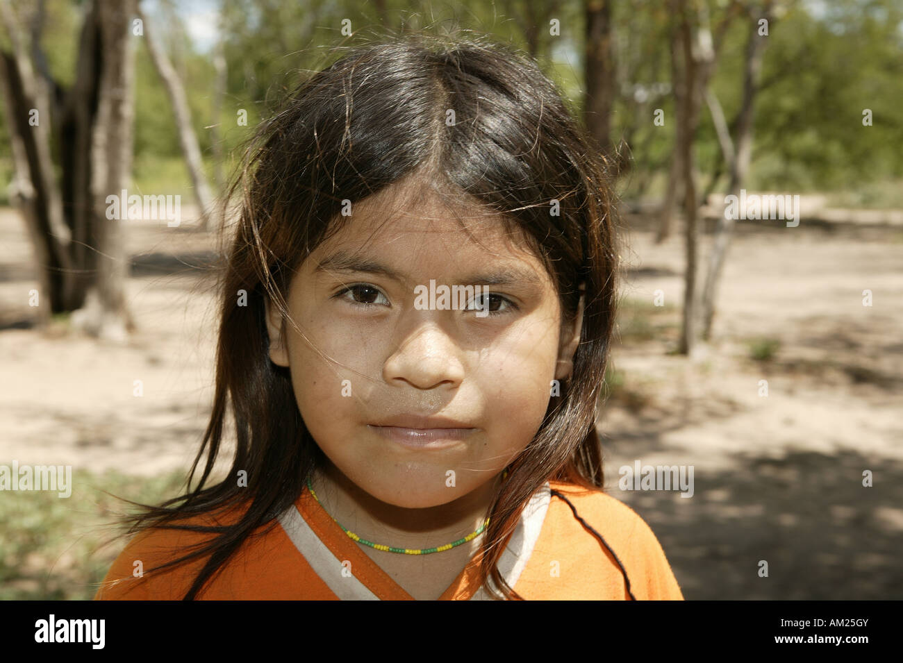 Child from the tribe of Ayoreo Indians, Chaco, Paraguay, South America Stock Photo