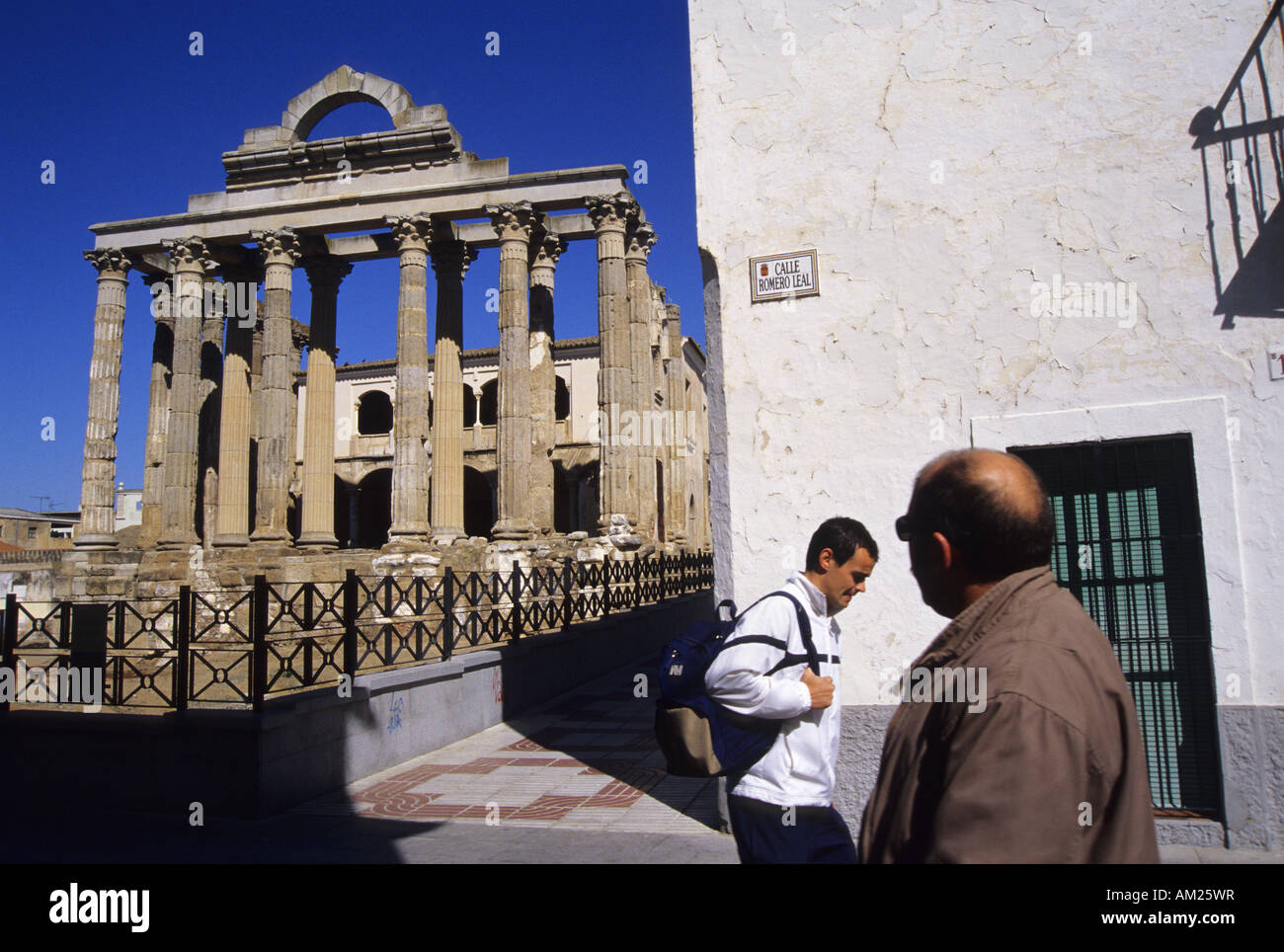 Temple of Diana MERIDA Badajoz Extremadura Spain Stock Photo