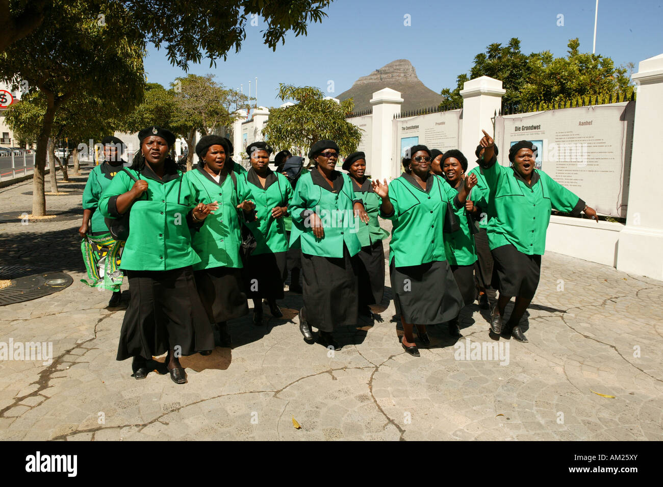 ANC Women´s League in front of the government building in Cape Town, South Africa Stock Photo