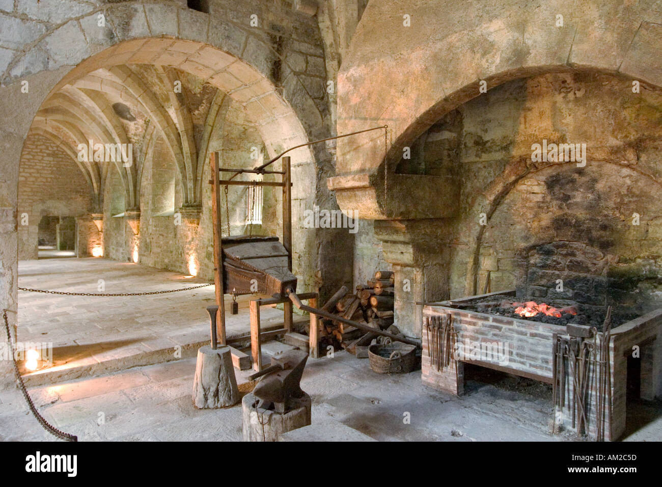 The Forge, Fontenay Abbey, nr Montbard, Burgundy, France Stock Photo