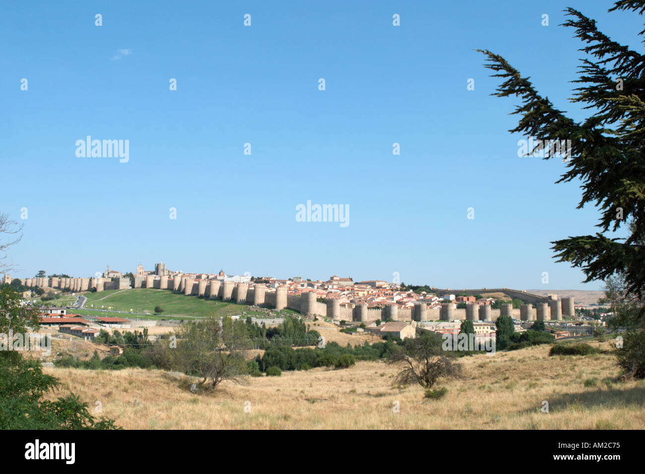 Landscape overlooking Avila, Castilla y Leon, Spain Stock Photo