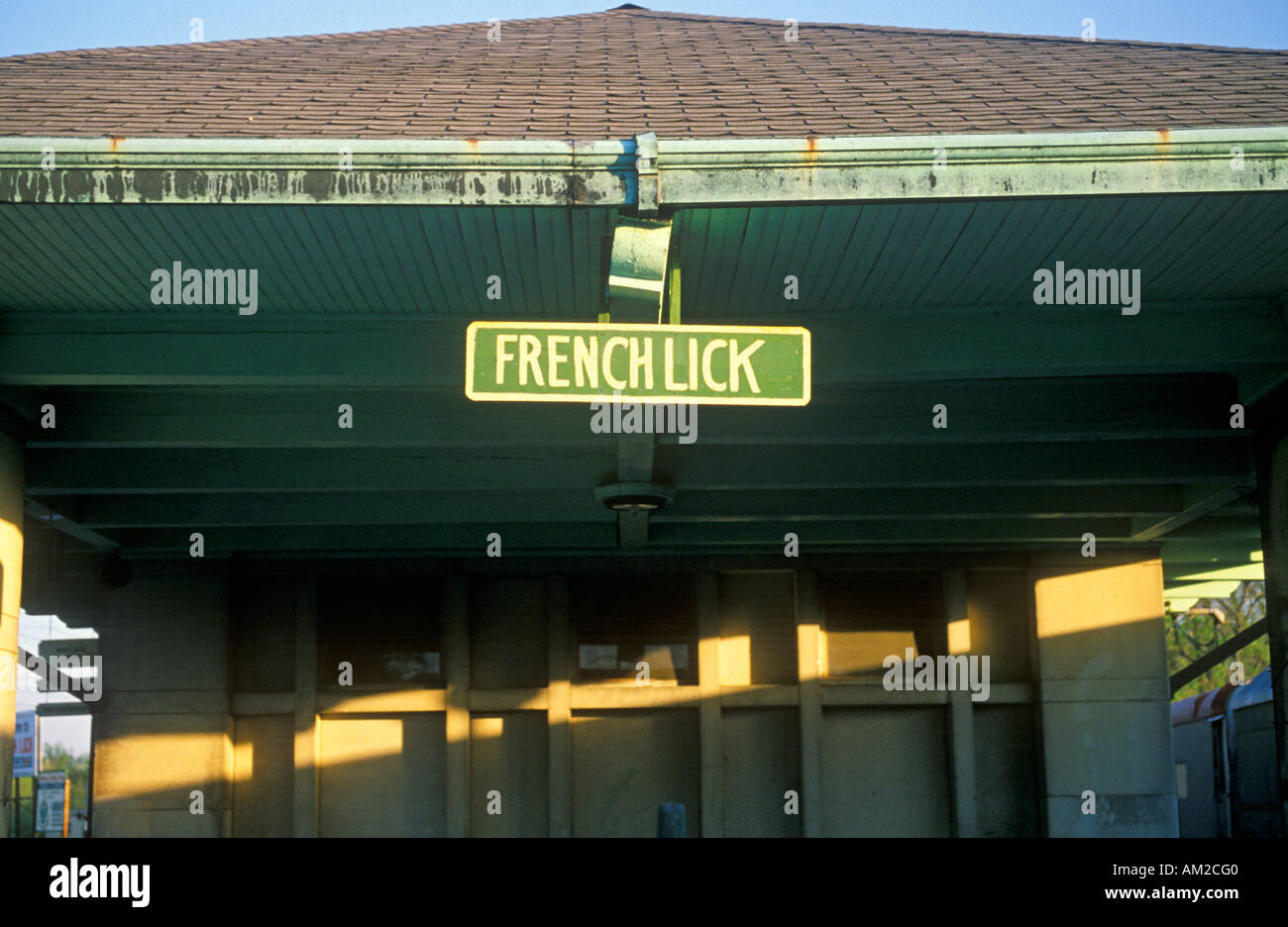 An historic train station in French Lick Indiana Stock Photo Alamy