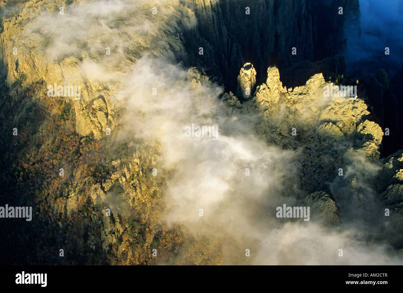 France, Corse du Sud, Aiguilles de Bavella (aerial view) Stock Photo