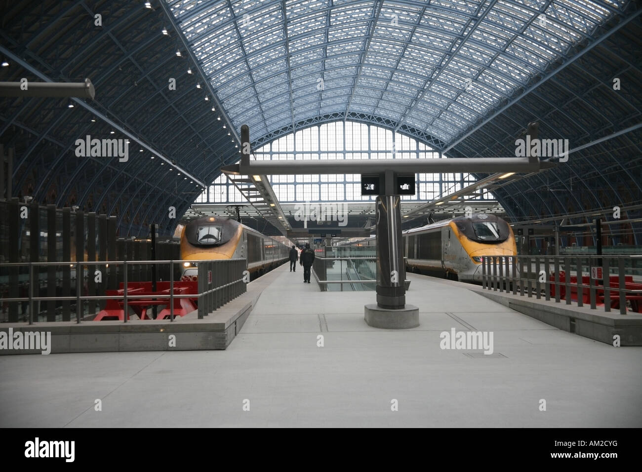 Euro Star trains at St Pancras Station London Stock Photo