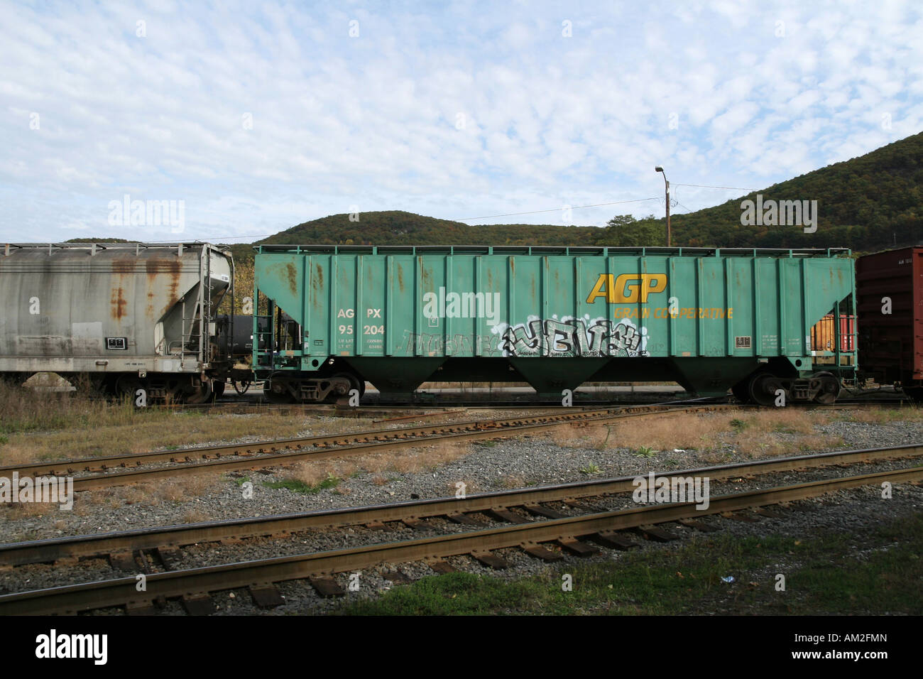 AGP Grain Hopper Car New England Central Railroad Freight Train Stock