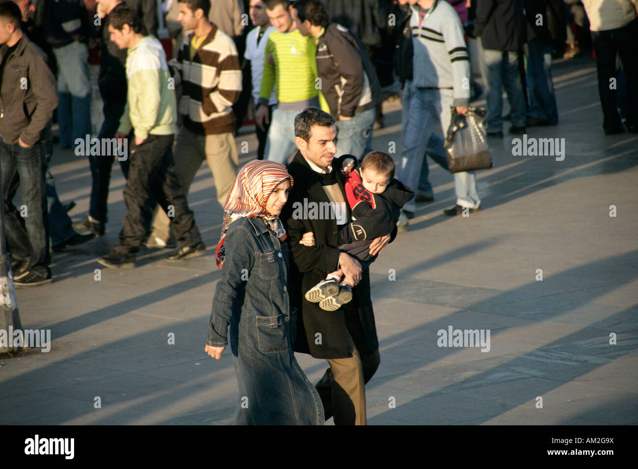 Muslim family, Istanbul, Turkey Stock Photo