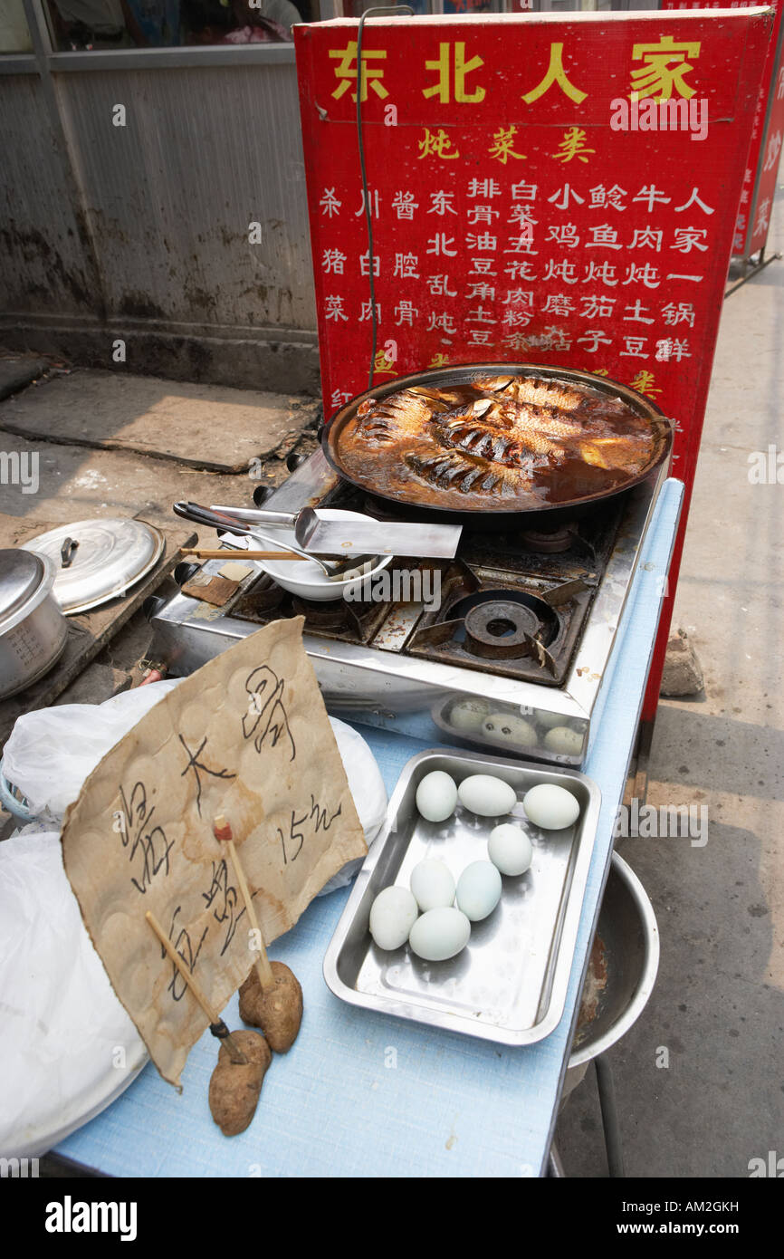 Food on sale in hutong China Beijing Stock Photo