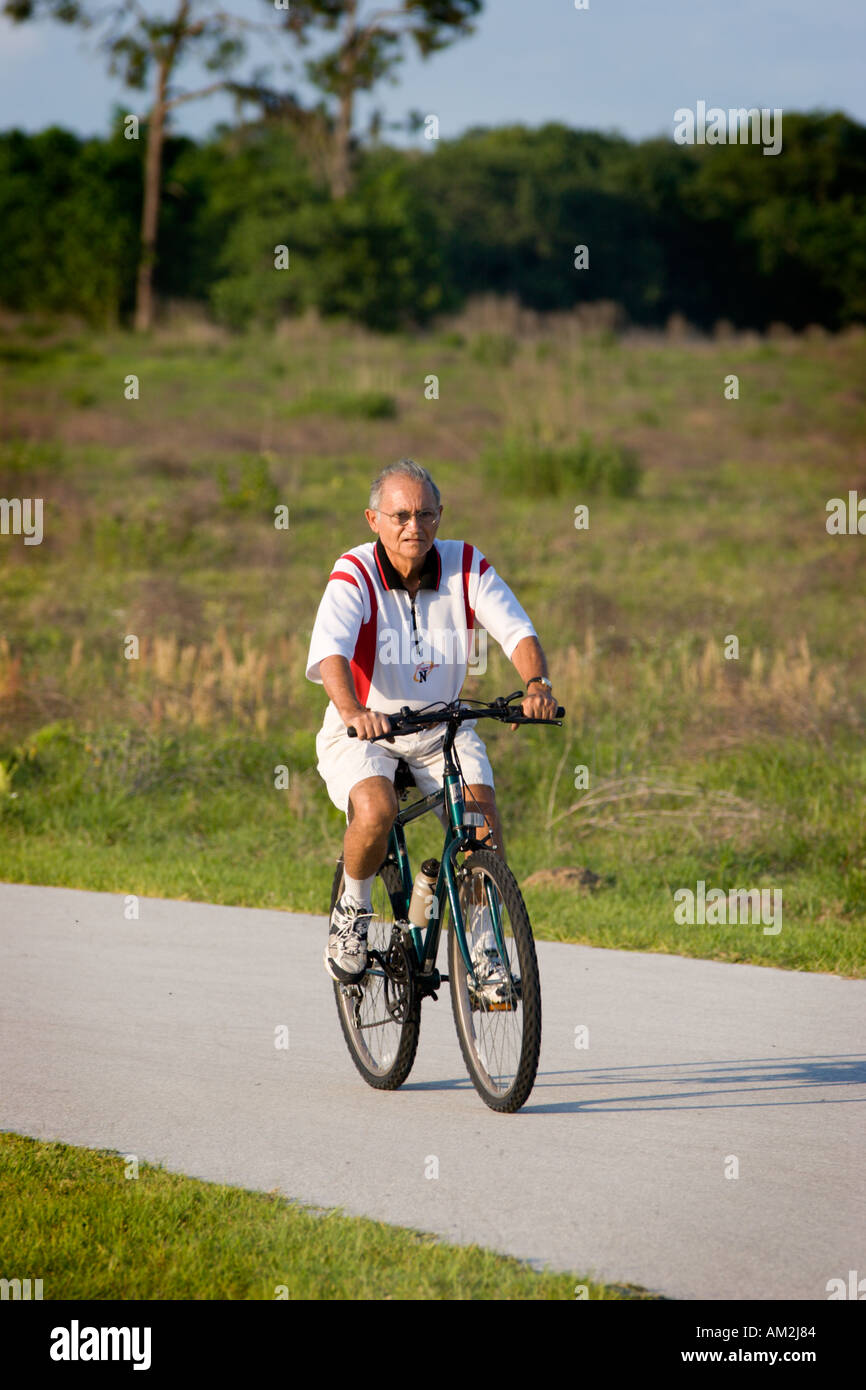 Man riding bicycle for exercise Stock Photo Alamy