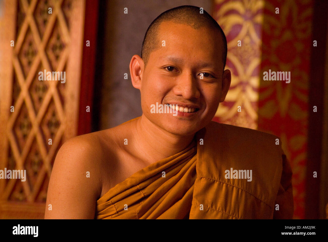 Buddhist Monk at Doi Suthep Temple Chiang Mai Thailand South East Asia Stock Photo