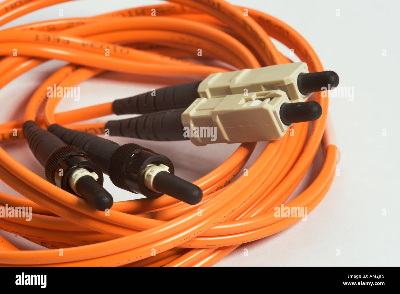 Fiber optic computer patch cables Stock Photo Alamy