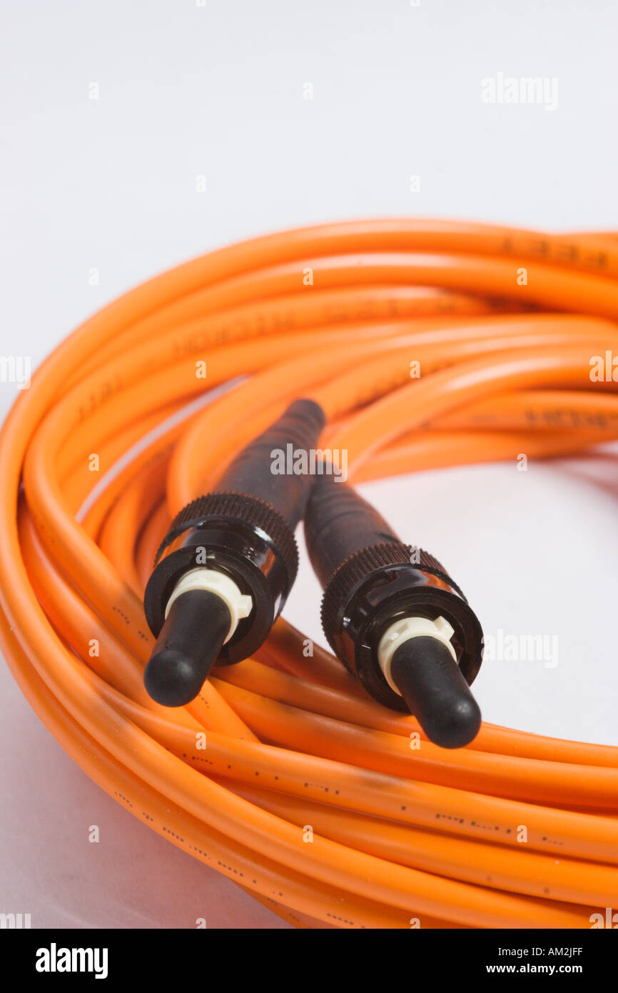Fiber optic computer patch cables Stock Photo Alamy